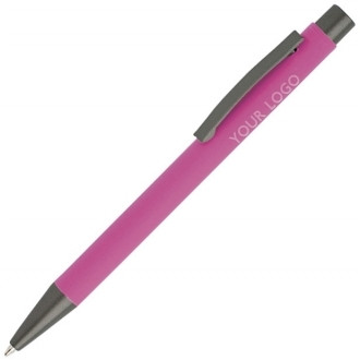 Długopis metalowy aluminiowy soft touch - różowy