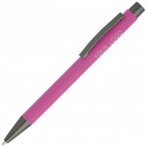 Długopis metalowy aluminiowy soft touch - różowy